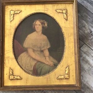 Vintage Jenny Lind portrait  framed in a antique gold .